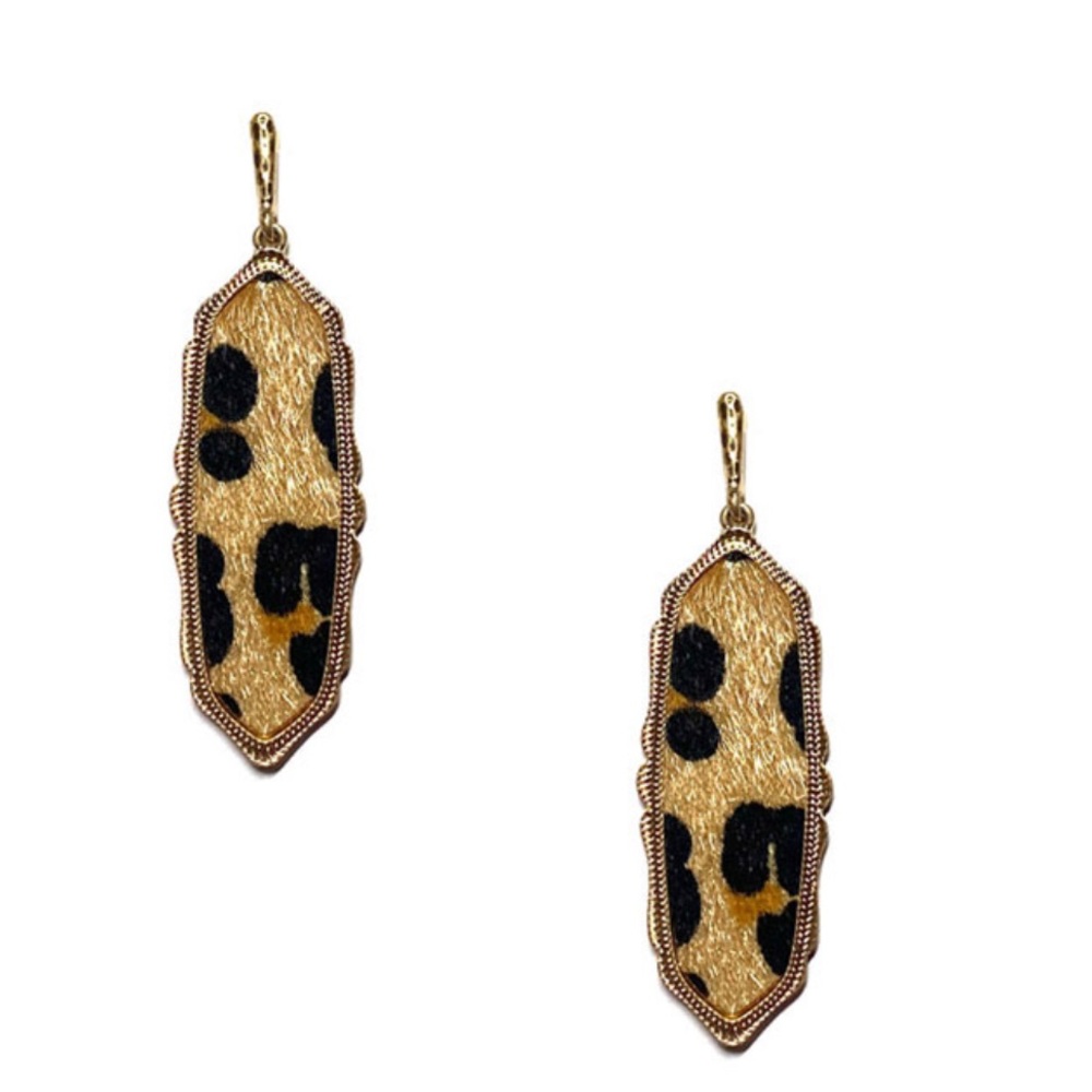 Leopard Print Calf Hair Baroque Earring